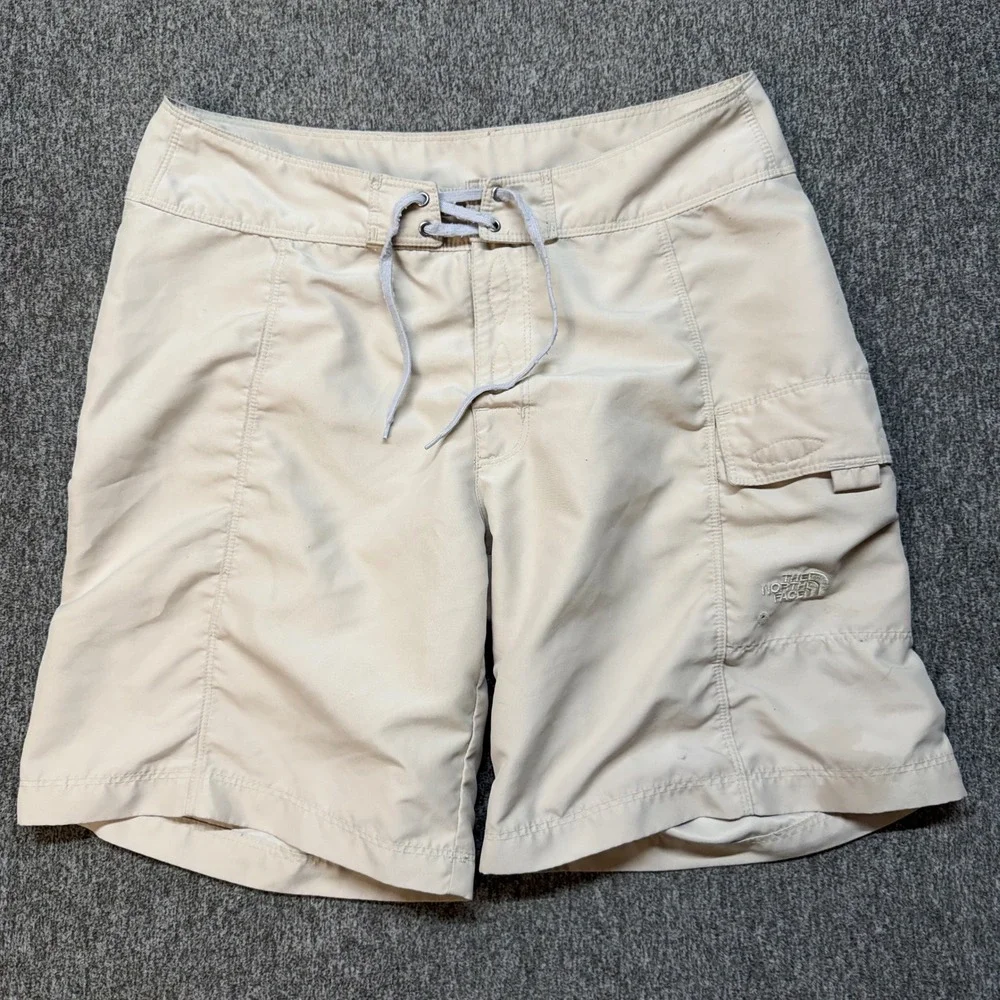 The North Face Mens Tan Beige Board Shorts Cargo Pocket Size 6 32 Waist